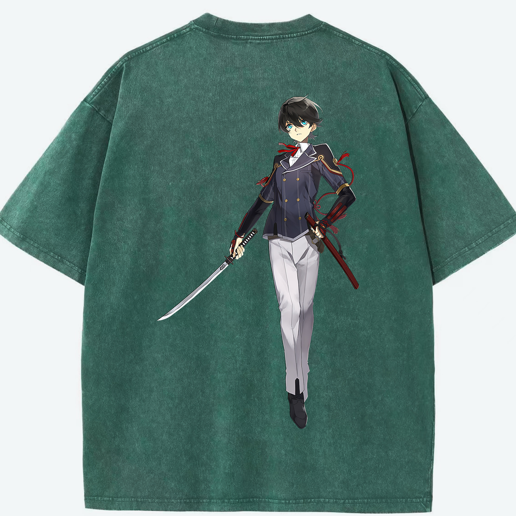 （画像用） 刀剣乱舞 Touken Ranbu 綿100% ヴィンテージ風 半袖Tシャツ（背面プリント）